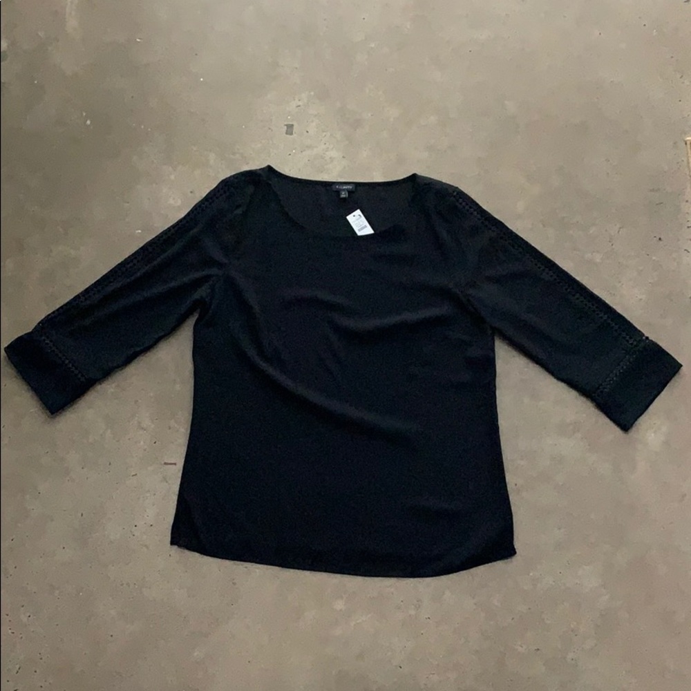 NWT Black Talbots 3/4 length blouse - Medium